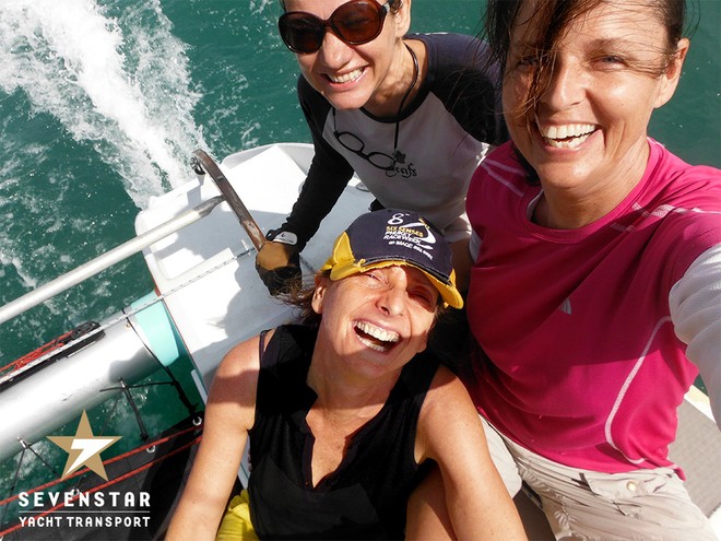 Maureen Ezendam, Lies Sol and Marieke Derks ©  Sevenstar Yacht Transport